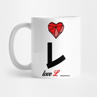 Initial love letter L for valentine Mug